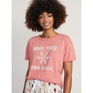 Women’s Holiday Graphic Easy T-Shirt plus size 2x Snowflake make your own magic